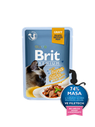 Brit Брит премиум Пауч д/кошек GRAVY Tuna fillets Кусочки из филе тунца в соусе 85 г
