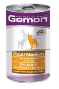 Gemon Dog Medium консервы для собак средних пород кусочки курицы с индейкой