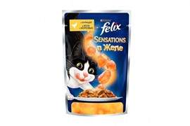 ФЕЛИКС Sensations корм для кошек кусочки в желе курица/морковь пакетик 75г