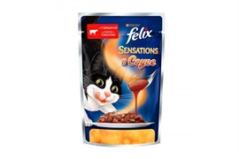 ФЕЛИКС Sensations корм для кошек кусочки в удивительном соусе говядина/томаты пакетик 85г