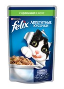 ФЕЛИКС корм для кошек кусочки в желе кролик пакетик 85г