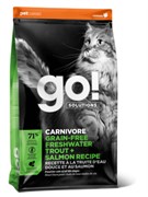 GO! Беззерновой для Котят и Кошек с Чувств.пищеварением: Форель, Лосось (GO! CARNIVORE GF Freshwater Trout + Salmon Recipe for cats 45/18) 1303301