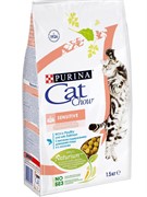 CAT CHOW Для кошек для пищеварения с лососем и рисом, Adult Sensitive (15 кг)