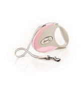 FLEXI Рулетка-ремень для собак до 25кг, 5м,  Style M Tape 5m розовая
