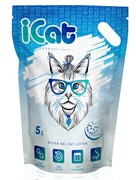 iCat snowflakes, силикагелевый наполнитель 5 л, с гранулами «snowflakes»