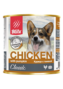 Blitz Classic «Курица с тыквой» консервированный корм для собак всех пород и возрастов