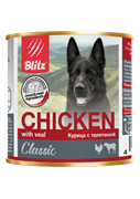 Blitz Classic «Курица с телятиной» консервированный корм для собак всех пород и возрастов