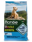 Monge Dog BWild GRAIN FREE Mini беззерновой корм из анчоуса с картофелем и горохом для взрослых собак мелких пород 2,5кг