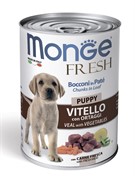 Monge Dog Fresh Chunks in Loaf Puppy консервы для щенков мясной рулет телятина с овощами