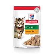 Hills Kitten - Хиллс пауч кусочки в соусе для котят с курой