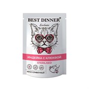 Best Dinner Мусс сливочный «Индейка с клюквой» для стерилизованных кошек 0,085 кг