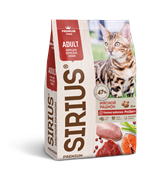 Сухой корм Sirius (Сириус) "Мясной рацион" для взрослых кошек (10 кг)