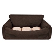 Tappi когтеточки и лежаки "Эвиан" прямоугольный лежак с подушкой, №2 бежево-шоколадный