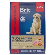 Brit сухой корм премиум класса с курицей для взрослых собак крупных и гигантских пород