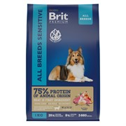 Brit сухой корм премиум класса с ягненком и индейкой для взрослых собак всех пород с чувствительным пищеварением