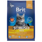 Brit сухой корм премиум класса с уткой и курицей для взрослых стерилизованных кошек