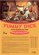 Yummy Dice Horse with Sweet Potato Adult сухой корм для взрослых собак с кониной и картофелем