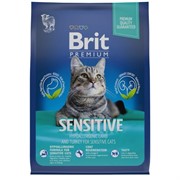 Brit сухой корм премиум класса с ягненком и индейкой для взрослых кошек с чувствительным пищеварением - 2кг. (Рваная упаковка без потери массы)