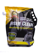 Комкующийся ультравпитывающий натриевый бентонитовый наполнитель для кошачьего туалета HYSEN CLEAN Super Premium, 4кг