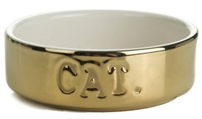 Beeztees Миска д/кошек керамическая золотая 200мл*11,5*4см