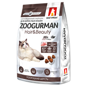 Зоогурман сухой корм для взрослых кошек Zoogurman Hair&Beauty, Птица/Mix