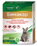 Бинакар.  Капли на холку инсектицидные для кошек и котят, 0,4мл №4