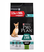 PRO PLAN® OPTIDERMA® для взрослых собак мелких и карликовых пород с чувствительным пищеварением ягненок 2,5кг+500г