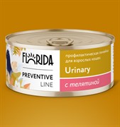 Florida Preventive Line консервы Urinary для кошек Профилактика образования мочевых камней" с телятиной 100гр