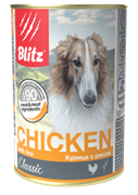 Blitz Classic «Курица с рисом» консервированный корм для собак всех пород и возрастов