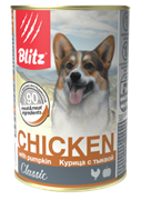 Blitz Classic «Курица с тыквой» консервированный корм для собак всех пород и возрастов