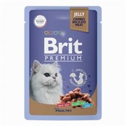 Brit пауч для взрослых кошек с треской в желе 85гр