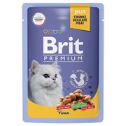 Brit пауч для взрослых кошек с тунцом в желе 85гр