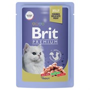 Brit пауч для взрослых кошек с форелью в желе 85гр