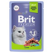 Brit пауч для взрослых кошек с ягненком в желе 85гр