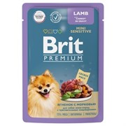 Brit пауч для взрослых мини собак с чувствительным пищеварением с ягненком и морковью в соусе 85гр
