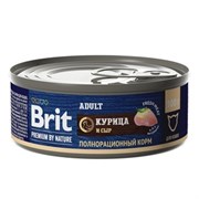 Brit консервы с курицей и сыром для взрослых кошек 100гр