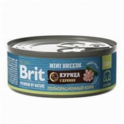 Brit консервы с курицей и цукини для взрослых собак мелких пород 100гр