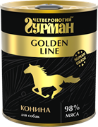 Четвероногий Гурман Golden консервы д/собак Конина натуральная в желе 340г