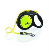 FLEXI Рулетка-ремень светоотражающая для собак до 25кг, 5м,  (New Neon M Tape 5m ) *с - копия