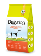 "Dailydog корм для взрослых собак средних и крупных пород с индейкой, монобелок