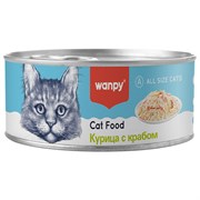 Wanpy Cat Консервы для кошек "Курица с крабом" 95 гр