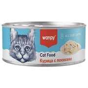 Wanpy Cat Консервы для кошек "Курица с лососем" 95 гр