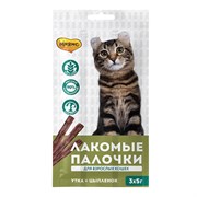 Лакомство Мнямс лакомые палочки 13,5 см для кошек с цыпленком и уткой 3х5 г