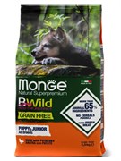 Сухой корм Monge Dog BWild GRAIN FREE Puppy & Junior для щенков, беззерновой, из мяса утки с картофелем 2,5 кг