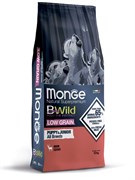 Сухой корм Monge Dog BWild LOW GRAIN Puppy & junior для щенков, низкозерновой, из мяса оленя 12 кг