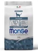 Сухой корм Monge Cat Speciality Line Monoprotein Sterilised, для стерилизованных кошек, из форели 400 г