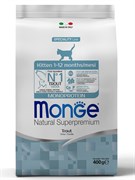 Сухой корм Monge Cat Speciality Line Monoprotein для котят и беременных кошек, из форели 400 г