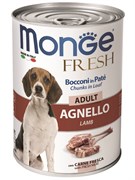 Влажный корм Monge Dog Fresh Chunks in Loaf для взрослых собак, мясной рулет из ягненка, консервы 400 г