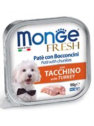 Влажный корм Monge Dog Fresh для собак, с индейкой, консервы 100 г