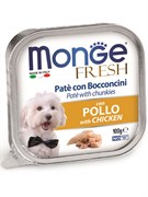 Влажный корм Monge Dog Fresh для собак, с курицей, консервы 100 г